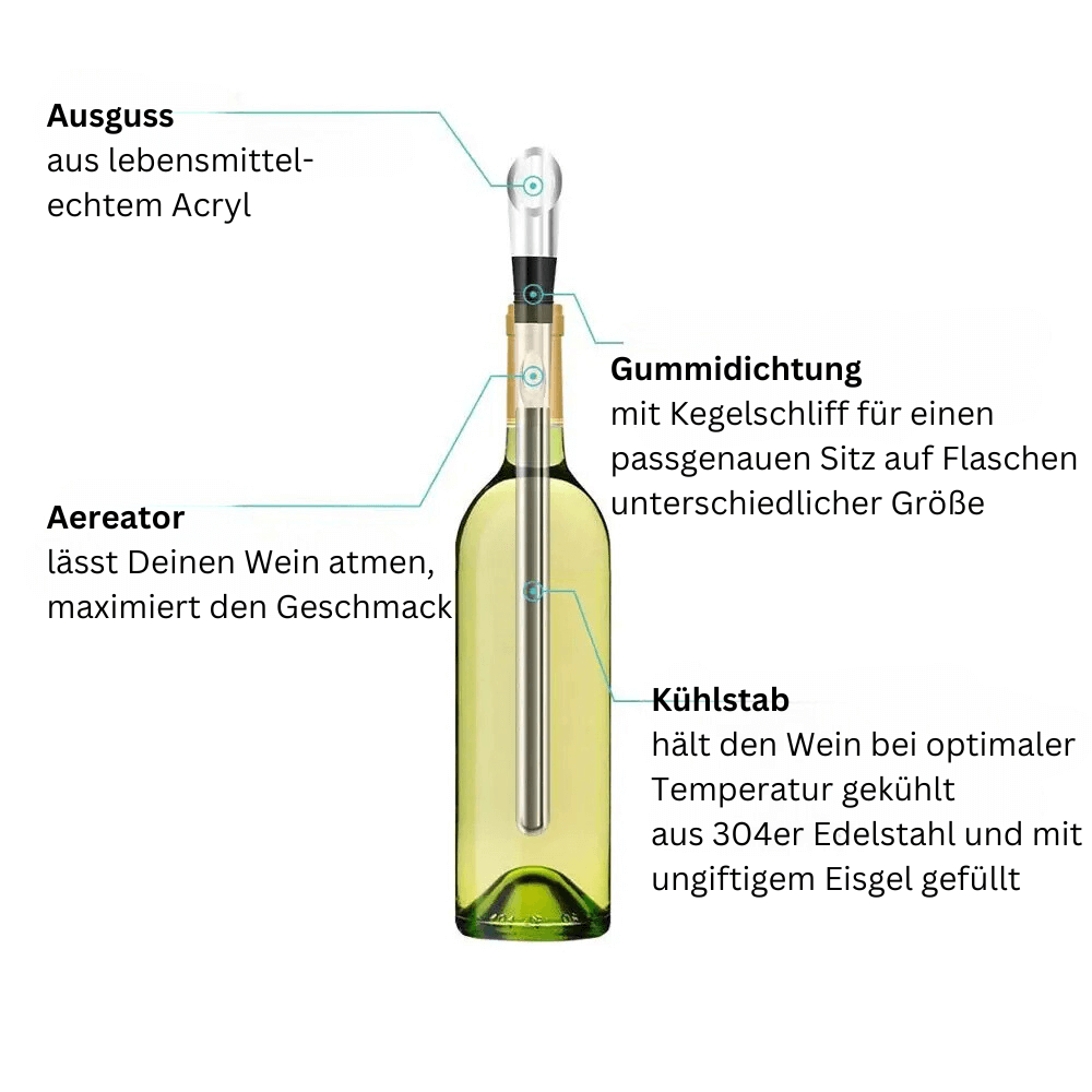 Weinkühlstab mit Ausgießer